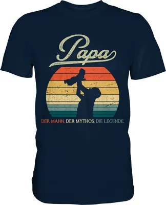 Produktbild von Papa Kind Baby Vater Geschenk Vatertag T-Shirt – Navy / S
