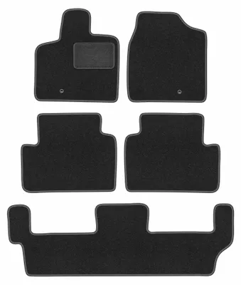 Produktbild von Velours-Fußmatten für Chrysler Voyager V 2008-2011 (7-Sitzer) – 5-tlg, Graphit, passgenau – Wielganizator LUX