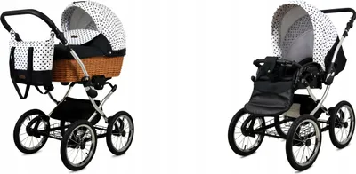 Produktbild von Babylux® Classic Exclusive | 2in1 Kinderwagen Bambimo | Black Dots | Kombikinderwagen | Kinderwagens
