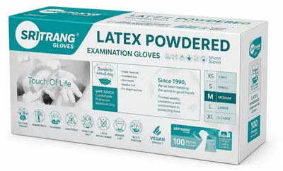 Produktbild von Einweghandschuhe SriTrang Latex weiß Größe M 100 Stück für Hygiene für Arbeit, KI-generiertes Bild