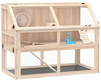 Produktbild von Hamsterkäfig aus Holz, 3 Ebenen, 95 x 53 x 76 cm