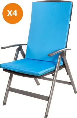 Produktbild von Stuhlkissen 4er set | Sitzkissen 110x47x4cm Blau | sitzkissen gartenmöbel sitzkissen stuhl | stuhlkissen outdoor