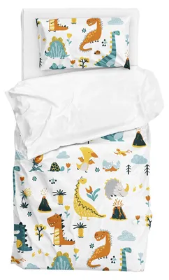 Zdjęcie produktu dla Komplet pościeli Dino, 120 x 150 cm, z poszewkami na poduszki