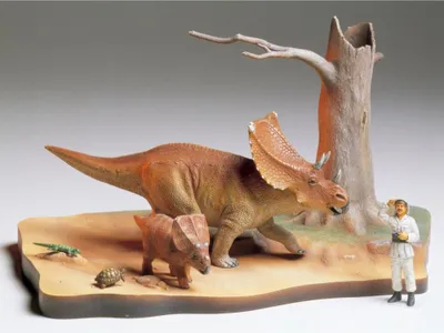 Produktbild von 1:35 Chasmosaurus Diorama Set Modellbausatz, detailgetreu