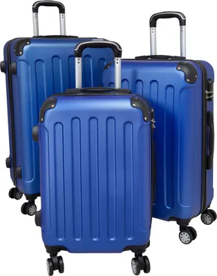 Produktbild von Kofferset Trolleyset 3 teilig Avalon Hartschale Reisekoffer ABS blau