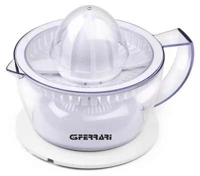 Produktbild von G3 Ferrari Elektrische Zitruspresse G20033 mit zwei Behältern (0,5 l), 40 W, transparent-weiß