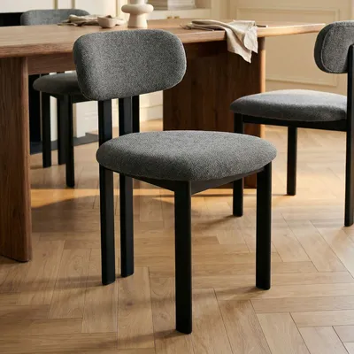 Produktbild von Esszimmerstühle FRANCA im 2er Set, Dunkelgrau - Stühle Set für Essbereich, Essstuhl mit pflegeleichtem Stoffbezug, Küchenstuhl mit kompakten Maßen [max. Belastbarkeit 120 kg]