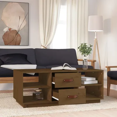 Produktbild von Couchtisch Honigbraun 100x50x41 cm Massivholz Kiefer , Couchtische Design 2024