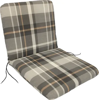 Produktbild von DEGAMO Stuhlauflage Gartenstuhlauflage Auflage SEATTLE für Sessel, grau/beige kariert, 45x88cm