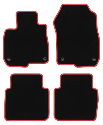 Image de Tapis de sol en moquette pour Honda CR-V V 2018- (SUV) – jeu 4 pièces, noir/rouge, sur mesure – Wielganizator CARLUX