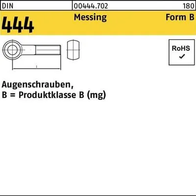 Produktbild von Reyher Augenschrauben DIN 444 Messing BM 10 x 60 Ms (10 Stück)