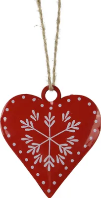 Produktbild von Christbaumschmuck Metall 7,5cm Herz Figur Rot / Weiß