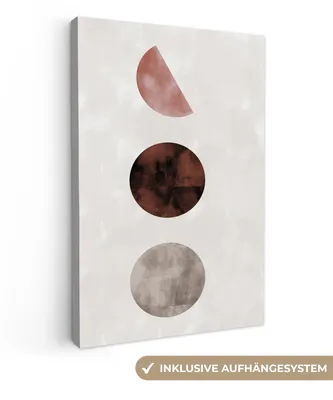 Produktbild von OneMillionCanvasses® - Leinwandbilder - 90x140 cm, Formen - Farbe - Braun - Abstrakt, Wandbilder Kunstdruck Wanddekoration - Foto auf Leinwand - Gemälde auf Holzrahmen  - Wandschmucke - Schlafzimmer