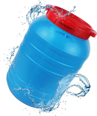 Produktbild von 30L Kunststofffass mit Wasserhahn Weithalsfass Gepäcktonne Wasserfass Fass