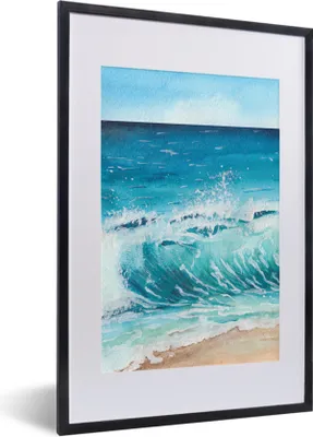 Produktbild von MuchoWow® MuchoWow® Gerahmtes Poster Meer - Golf - Strand 40x60 cm - Poster mit zchwarzem Bilderrahmen - Poster in Rahmen