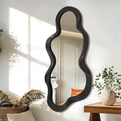 Produktbild von Wandspiegel unregelmäßig, mit Holzrahmen, für Wohnzimmer