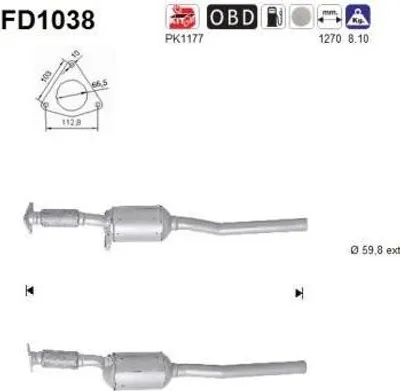 Produktbild von AS FD1038 Dieselpartikelfilter Rußpartikelfilter DPF für RENAULT LAGUNA III Grandtour (KT0/1) Abgasanlage Diesel