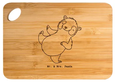Produktbild von Mr. & Mrs. Panda Hackbrett Panda Kampfkunst - Transparent - Geschenk, Brett, küchenbrettchen, Frühstücksbrettchen, Kampfsportarten, Selbstverteidigung, Holzbrett