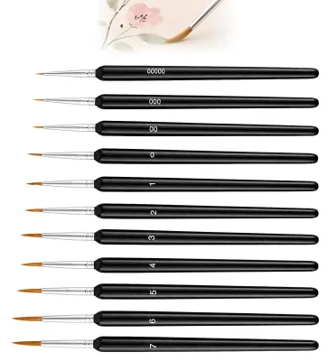 Detailpinsel-Set, 11 Stück, feine Pinsel für Acryl, Modellbau, Nagelkunst