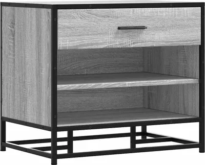 Produktbild von vidaXL Schuhbank Grau Sonoma 60x40x53,5 cm Holzwerkstoff und Metall