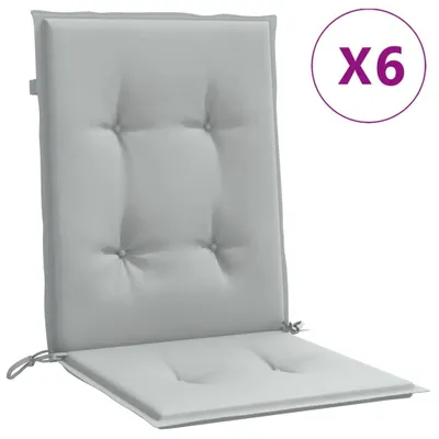 Zdjęcie produktu dla vidaXL Niskie poduszki oparcia 6 szt. Melanżowy jasnoszary materiał 100x50x4 cm