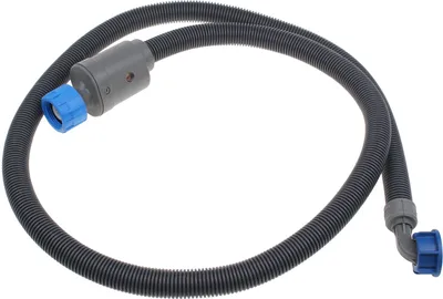 A flexible corrugated hose with connectors on both ends, likely for a washing machine.
