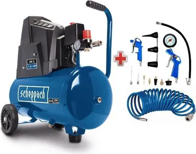 Obrázek produktu pro Horizontální vzduchový kompresor Scheppach HC30o - 24 l - 110 W - 8 bar (dodává se s 13 kusy příslušenství)