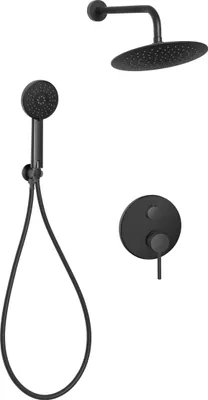 Produktbild von BADLAND Komplettes Duschsystem DAFNI Unterputz Armatur Wasserhahn mit Kopfbrause in Schwarz