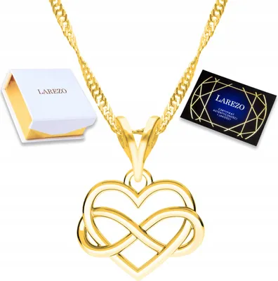 Image de Collier infini en or avec cœur, symbole de l'amour éternel, argent 925
