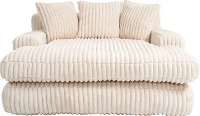 Produktbild von Wohnzimmersofa 125x155x63cm Beige Polstersofa Entspannungsstuhl Bodensofa Loungesessel Modernes Cord-Schlafsofa Couch bequemes Einzelsitz-Bodensofa