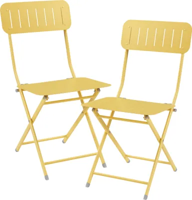 Produktbild von Klappstuhl ‘Sande’ 2er Set Stahl 84,5 x 42 x 50 cm Gelb