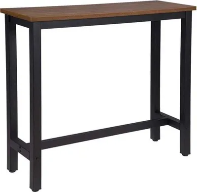 Immagine prodotto di Tavolo bar rettangolare - Per interni ed esterni - Faggio scuro/nero 120x40x100 cm