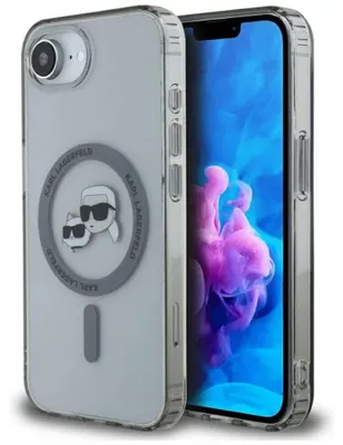 Produktbild von Karl Lagerfeld IML Metall Karl & Choupette Köpfe MagSafe Apple iPhone 16e schwarz