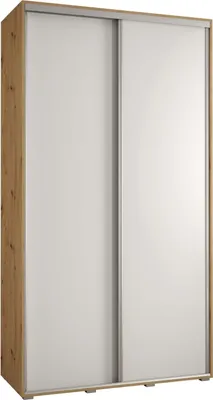 Produktbild von MEBLE KRYSPOL Cannes 1 Schrank mit 2 Schiebetüren - 205,2x130x45 cm - Artisan Weiß Silber