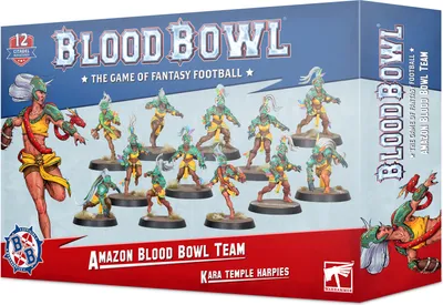 Produktbild von Games Workshop Blood Bowl Amazon Team Miniaturen-Set 12 Spielerinnen 32 mm Basegröße Unbemalt