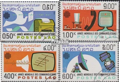 Produktbild von Briefmarken Laos 1983 Mi 694-697 (kompl.Ausg.) gestempelt Weltkommunikationsjahr