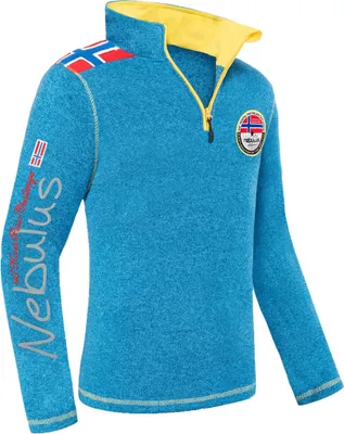 Productafbeelding van Nebulus Fleece Trui FLAGSTER, heren, warme fleece trui, trui van fleece met halve rits, model P5953 - heren, malibublau, maat XL