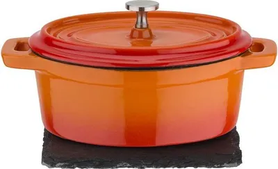 Obrázek produktu pro Miniaturní zapékací miska – GSW – 718356 – Litinová, masivní konstrukce – Vhodná pro indukční vařiče – Oranžová barva
