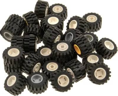 Produktbild von 30x Lego Räder Reifen 21mmx12mm Felge zufällig gemischt 11mm x 12mm 6015 6014