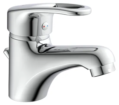 Produktbild von SCHÜTTE BATONI Waschtischarmatur mit Zugstange, Wasserhahn Bad mit Ablaufgarnitur, Chrom