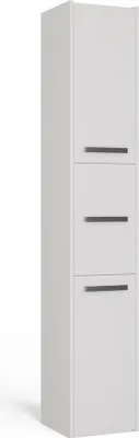 Produktbild von Moderner Badezimmerschrank mit 3 Türen – kompakte Aufbewahrung | Farbe: Weiß | 30x30x170 cm