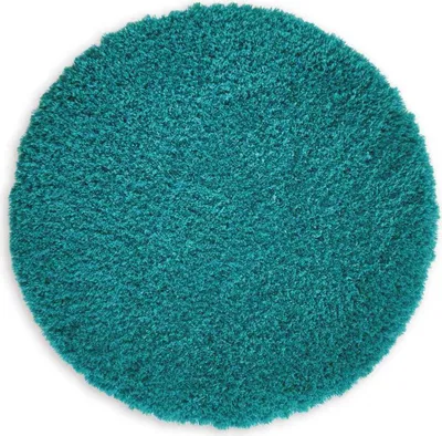 Produktbild von WohnDirect Hochflor Badematten Rund MALMÖ Petrol
