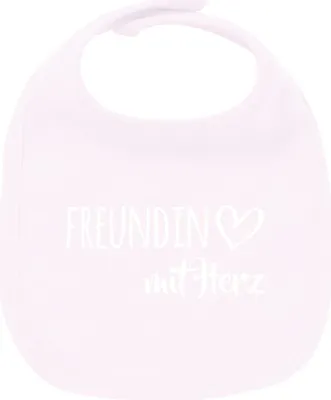 Produktbild von Huuraa Unisex Babylatz Freundin mit Herz Geschenk Babypink  Baumwolle Freundin Mitbringsel