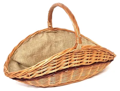 Produktbild von Kaminkorb Holzkorb Kaminholzkorb aus Weide mit Jute 60 x 35 cm (90202 - 2F)