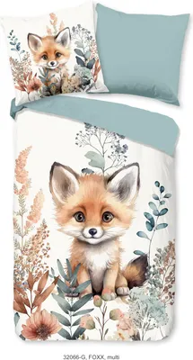 Produktbild von Good Morning Bettwäsche "Foxx" mit Fuchs - Multi - 135 X 200 cm  - 100% Baumwolle
