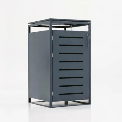 Produktbild von Mülltonnenbox Müllbox Mülltonnenverkleidung  mit Schloss - BASIC - 1er - Anthrazit - 240l - 1 Tür, KI-generiertes Bild