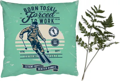 Produktbild von MuchoWow® Zierkissen Sofakissen Wohnzimmer Dekokissen 40x40 cm Ski - Sport - Retro - Foto Kissen - Schlafzimmer Dekoration