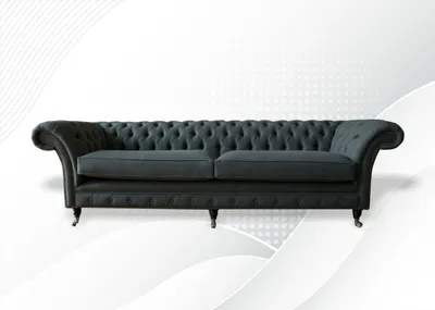 Produktbild von Chesterfield 4 Sitzer Grau Modern Design Couchen Sofa Samt Möbel Stoff Ledersofa