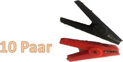 Produktbild von 10 Stück Elektro Zaunkabel rot schwarz Krokodilklemme“