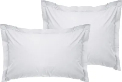 Image de L'Essentiel Linge de Maison, Tonne Grise - 01, ensemble de housses de coussin Oxford (2 pièces) (FR), 100 % COTON RANFORCÉ, blanc,  60 x 60+5 cm
